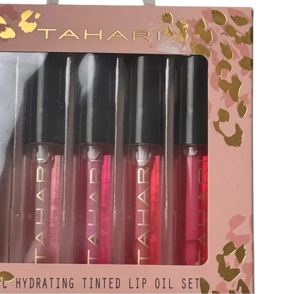 Tahari Hydrating Five Piece  Tinted Lip Oil Set New in Box